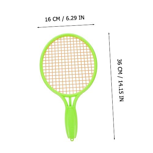 Kisangel Tennis with Balls Durable Outdoor Sports Racket for Boys and Safe Plastic Mini Tennis Racket for Parent Play and Skill Development Green