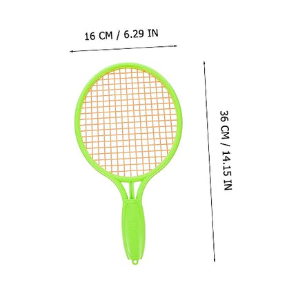 Kisangel Tennis with Balls Durable Outdoor Sports Racket for Boys and Safe Plastic Mini Tennis Racket for Parent Play and Skill Development Green