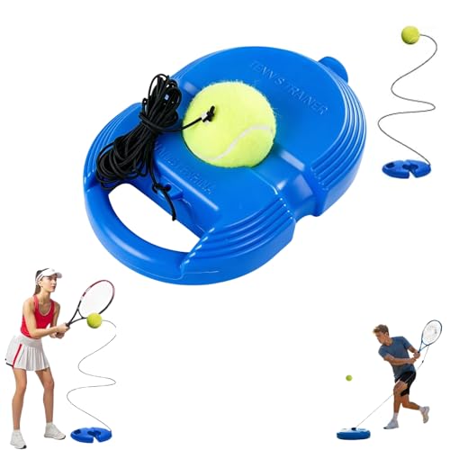 2026 Tennis Balls Training Baseboard, Tennis Rebounder with Weighted Base, Tennis Trainer Balls with String, Portable Tennis Trainer for Home, Tennis Practice Kit for Backyard - color: Blue