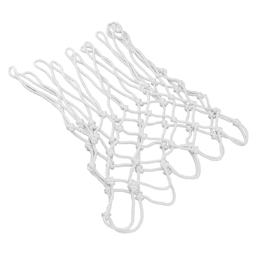 Basketball Net Replacement, All Weather Polyester, White, Anti Whip, Fits Standard Indoor Outdoor Rims - Durable Material, Ideal for Parks and Schools
