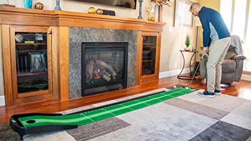 F4 Multi-Break Putting Green – Putting Mat with Slope, Auto Ball Return Track, and Alignment Guides for Indoor/Outdoor Practice, Training, and Games