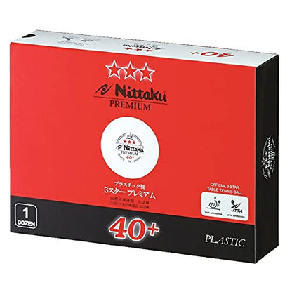 Nittaku Table Tennis Ball, International Certified Ball, Plastic, 3 Star Premium