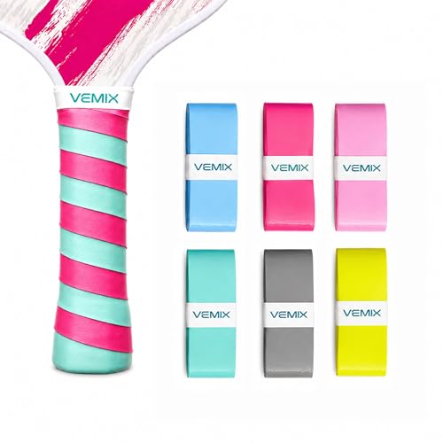 Pickleball Overgrip Tape – Non-Slip Sweat-Absorbing Replacement Grip for Paddle & Tennis Racquet, Soft Cushion Comfort, Multi-Pack Color Options - style: Assorted 6 Pack