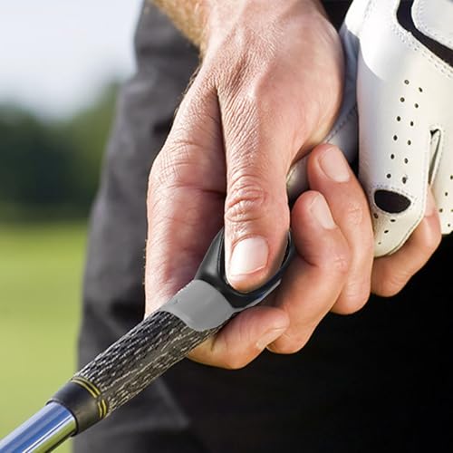 Golf Grip Trainer Attachment for Kids and Woman Beginner Training Equipment for Improving Hand Positioning on Golf Club Right Handed Golf Swing Trainer 6 Inches - color: Grey