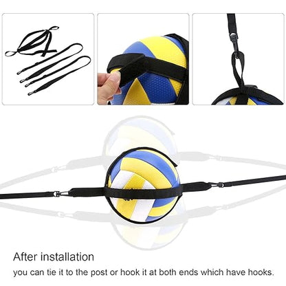 Nylon Volleyball Spike Trainer Set, Adjustable & Portable Hanging Solo Practice Trainer Aid for Beginners Practicing Serving/Great Volleyball Spike Training System
