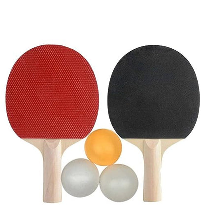 Racket & Balls Set - Table Tennis Paddle Set with Two Rackets and Three Ping-Pong Balls
