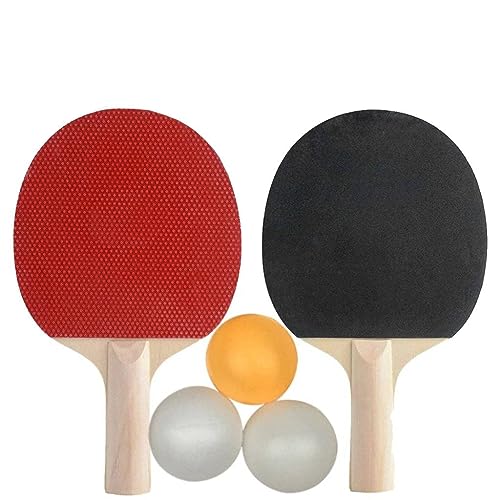 Racket & Balls Set - Table Tennis Paddle Set with Two Rackets and Three Ping-Pong Balls