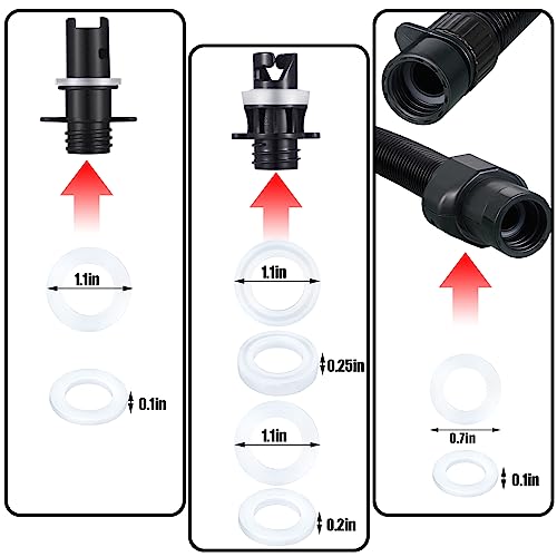 Therwen 8 Pcs Air Hose Kit Includes Air Pump Hose 7 Nozzles Adaptor Stand up Paddleboard Accessories Paddle Board Replacement Parts Compatible with SUP Electric Air Pump/HT-781/ HT782/ HT790/ HT-792