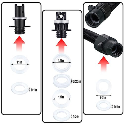 Therwen 8 Pcs Air Hose Kit Includes Air Pump Hose 7 Nozzles Adaptor Stand up Paddleboard Accessories Paddle Board Replacement Parts Compatible with SUP Electric Air Pump/HT-781/ HT782/ HT790/ HT-792