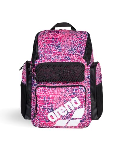 ARENA One Go Backpack Swimmer Athlete Daypack Large Size Equipment Swim Bag - color: Snakeskin Print Pink