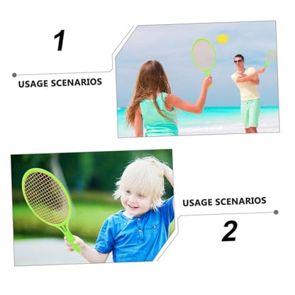 Sosoport Outdoor Tennis with Soft Balls Durable Plastic Racket for Boys and Safe Non Scratch Design for Indoor and Outdoor Sports Play