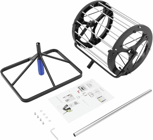 Tennis Ball Picker, Tennis Rolling Collector Basket, Automatic Ball Hopper with Adjustable Height, Funnel Grabber with Handle, for School, Gym, Club