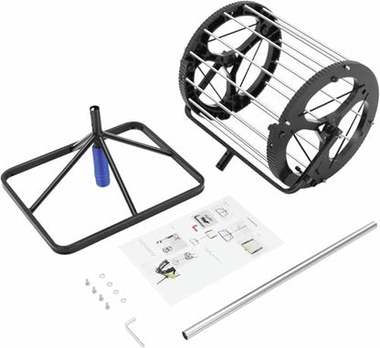Tennis Ball Picker, Tennis Rolling Collector Basket, Automatic Ball Hopper with Adjustable Height, Funnel Grabber with Handle, for School, Gym, Club