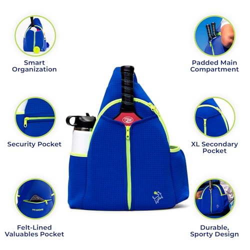 Swinton Pickleball Bag for Women and Men – Stylish Pickleball Backpack | Lightweight, Water-Resistant Pickleball Paddle Bag | Unisex Pickleball Bags with Space for Paddles, Balls & Accessories - color: Royal Blue