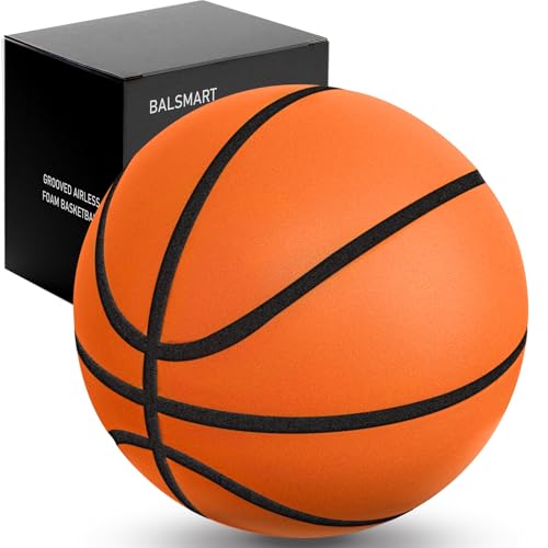 Silent Basketball Size 7/29.5", Indoor Basketball for Quiet Dribbling and Indoor Training, Foam Airless Ball with Real Groove and Bounce
