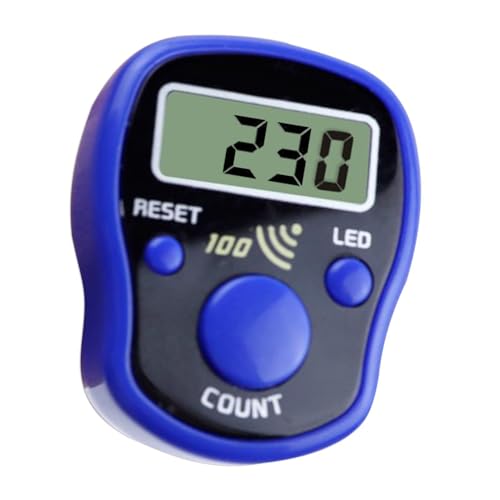 Counter Clicker,Electronic LED Digital Display Resettable,Hand Finger Counter - for Golf, Goods Counting, Running Laps, Knitting Rows, Participants, Game Scores, Coaching - color: Blue