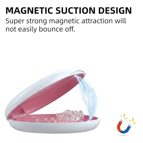 Aligner Case, Retainer Case Compatible with Invisalign, Silicone Inner Support Protection, Magnet Closure Braces Box, 1 Piece Orthodontic Box (White) - color: White