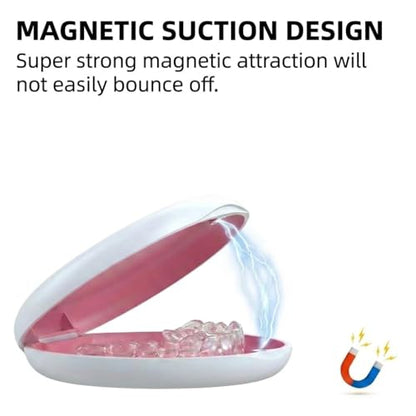Aligner Case, Retainer Case Compatible with Invisalign, Silicone Inner Support Protection, Magnet Closure Braces Box, 1 Piece Orthodontic Box (White) - color: White