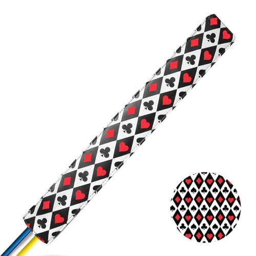 FINGER TEN Golf Alignment Stick Cover Headcover Rods Holder Case Leather 14''× 2'' in USA Black White Green Hold At Least 2 Sticks - color: Poker