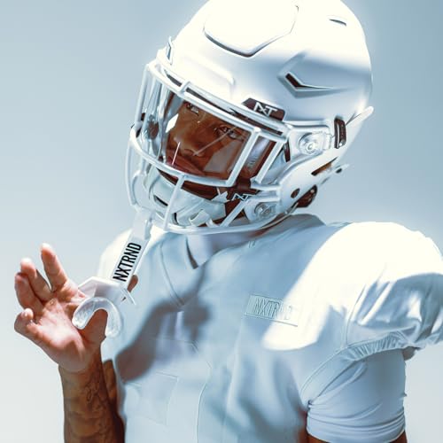 Nxtrnd Two Football Mouth Guard, Football Mouthpiece with Strap, Fits Adult & Youth (White) - color: White