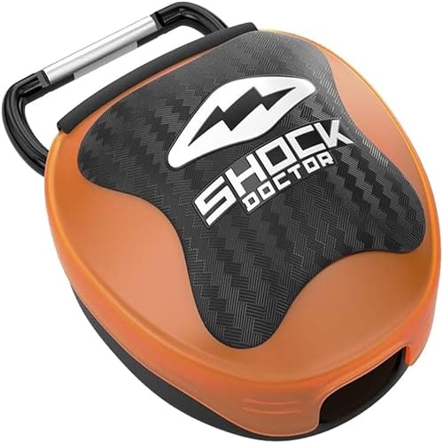 Shock Doctor Mouth Guard Case, Ventilated, Universal Storage for Mouthguard, Adult & Youth Sizes - color: Orange