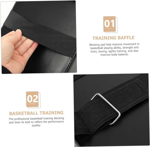 Basketball Mat Mutitool Pro Tools Blocking Cushion Basketball Training Blocker Pad Basketball Blocking Pad, Pu Leather, Pearl Cotton Comfortable Blocking Pad (15.6x7.8 inch), Black