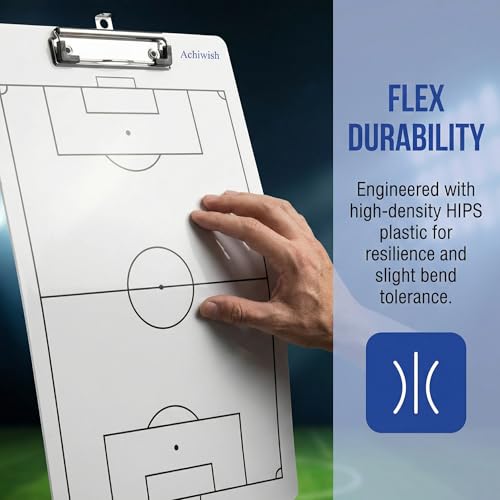 Soccer Coaching Board, Professional Soccer Tactics Board for Coaches, Portable Dry-Erase Soccer Whiteboard for Tactical Diagrams and Game Analysis