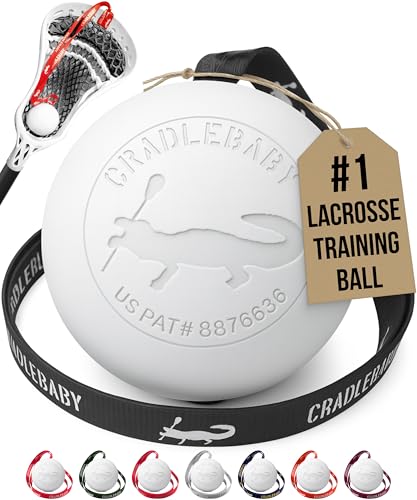 Cradlebaby Lacrosse Training Ball: Practice Indoor/Outdoor & Get More Repetitions - The #1 Piece of Equipment for Boys/Girls to Practice Cradling, dodges, Stick Tricks, & fakes. Best Lacrosse Gift! - color: Black with White Logo (White Ball)