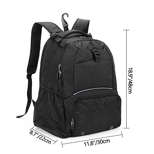 Tennis Backpack for 2 Rackets, Tennis Bag with Separate Ventilated Shoe Space for Tennis/Pickleball/Badminton/Squash Racquet and Accessories