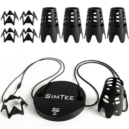 Against The Grain Golf Simulator Tees with Tether Base – Plastic Golf Simulator Tees for Hitting Off Mats, Indoor Golf Mat Tee Holder for Driving Range Mat, Reusable Tees for Simulator Practice