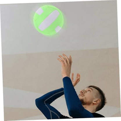 Hemoton Official Size 5 Soft Volleyball Indoor and Outdoor Training Ball Macaron Green White for Student Practice and Competition