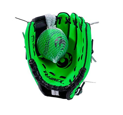 PHINIX Baseball Glove Tee Ball Mitts with Soft Ball for Kids Play & Training 8.5"-10" - color: Green, size: 9"Right Hand Throw