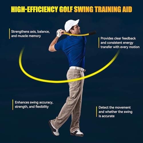 MIKOSI Golf Rope Swing Trainer - Ultra-Light, Safe & Soft EVA Swing Rope Design, Golf Warm Up & Practice Stick, Real Swing Feel & Effective Practice, Natural and Fluid Swing Tempo, Beginner-Friendly