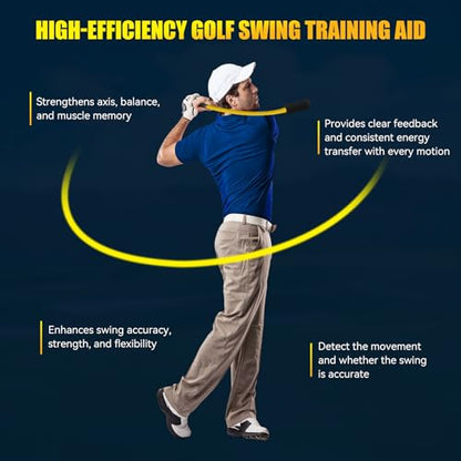 MIKOSI Golf Rope Swing Trainer - Ultra-Light, Safe & Soft EVA Swing Rope Design, Golf Warm Up & Practice Stick, Real Swing Feel & Effective Practice, Natural and Fluid Swing Tempo, Beginner-Friendly