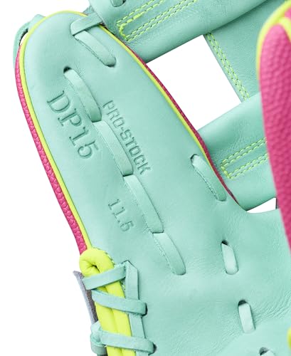 Wilson Spring 2026 A2000® Baseball Gloves - color: Flamingo / Seafoam / Optic Yellow, size: Infield: 11.5"