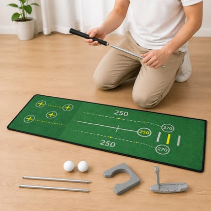 Verdant Golf Putting Practice Mat, Indoor Golf Putting Aid with Grass-likelike Feel, Portable System with Putter & PVC Box, Gifts for Men