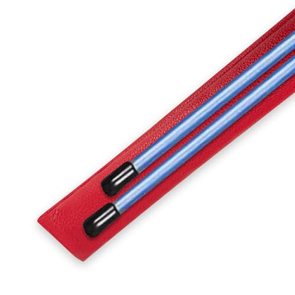 Golf Alignment Stick Cover Premium Leather Perfect Cover for Alignment Sticks Classic Blank Direction Rod Design Alignment Sticks Holder Golf Club Protector Holds 2 Sticks. - color: Red