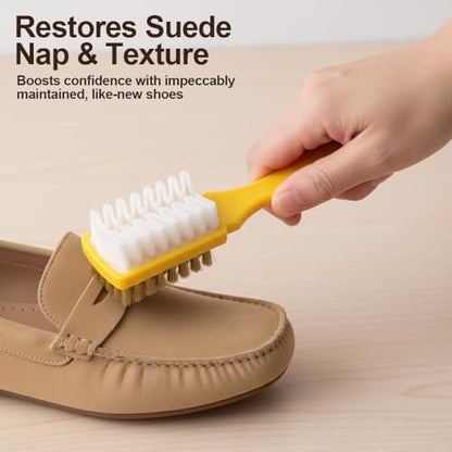 Suede Shoe Brush and Eraser,2 in 1 Scrub Suede Shoe Brush, Rubber Polish Eraser with Soft Plastic Bristles for Nubuck Cleaning (Plastic Handle/3pcs) - color: Plastic Handle/3pcs
