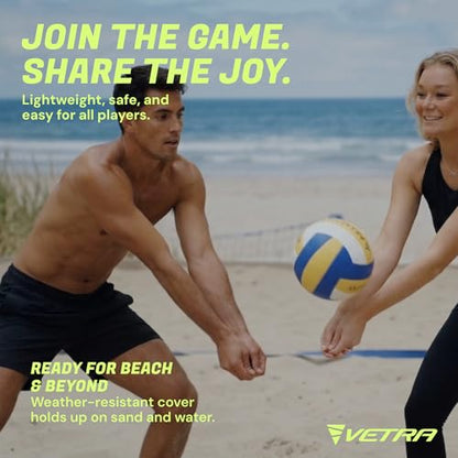 VETRA Premium, Soft Touch Volleyball, Official Size 5, Super Soft Volleyball Training Equipment for Professional & Recreational Use Practice, Sports & Outdoor, Women & Men