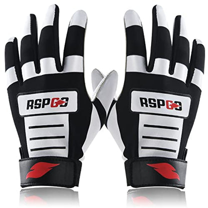 Youth Baseball & Softball Batting Gloves for Kids with Super Grip Fit - color: Classic Black, size: Youth XS/S(5.5in-6in)