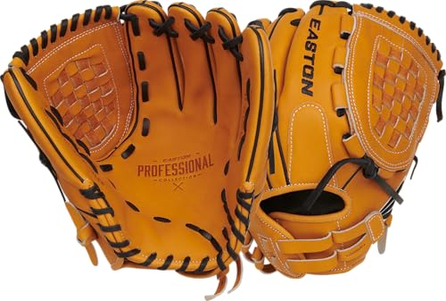 Easton | Professional Collection Fastpitch Softball Glove | Sizes 11.5" - 13" | Multiple Styles - color: Tan / Black | Basket Web, size: 12.5" | Utility