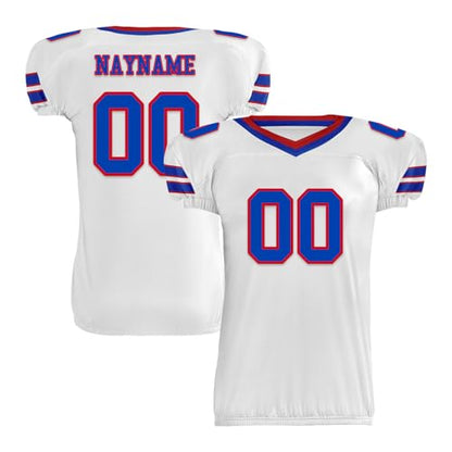 Youth Football Practice Jersey, Custom Blank Kids Practice Football Uniform Sportswear for Boys Training Games - color: Royal Blue Red White