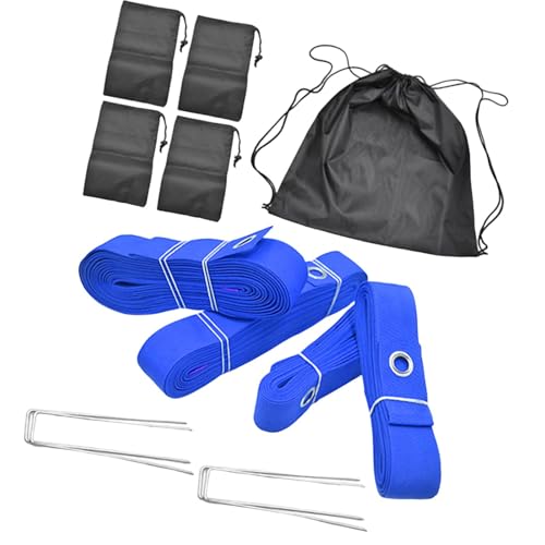 Boundary Lines Kit for Beach Volleyball 52.5 Ft and 26.2 Ft with Sand Bags - color: Blue