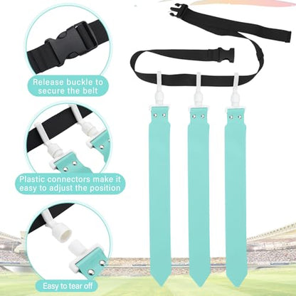 Junkin 6/8/10 Players Flag Football Sets Adjustable Football Belts and Flags for Youths Teens Kids Adults Players Sports Team - color: Candy Green