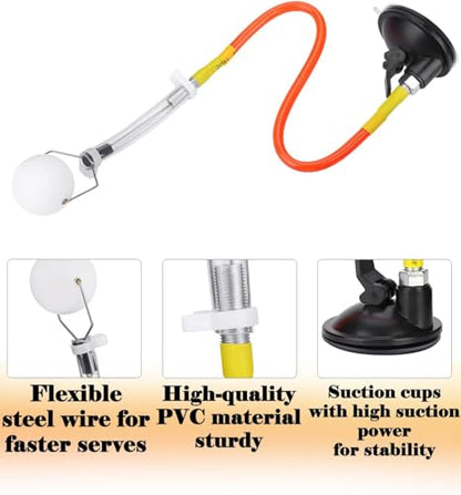 Ping Pong Trainer with Suction Base Table Tennis Training Device Rebound Ball Machine with Elastic Rod for Beginners