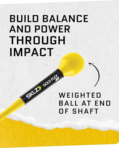 SKLZ Golf Swing Trainer and Warm Up Tool- Essential Golf Accessories for Golfers, Increase Swing Speed, Distance, Balance and Grip Strength - style: Gold Flex 48" Swing Trainer