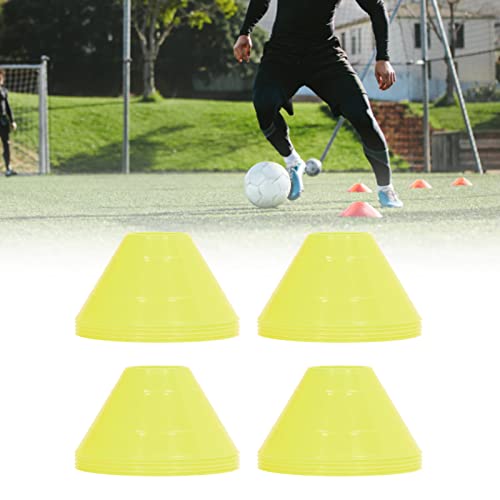 Tissting 20PCS Soccer Mini Disc Cones Set, Football Training Markers PE Sports Training Disc Cone Set for Sports Training, Football, Basketball, Skating, Outdoor Games - color: Yellow