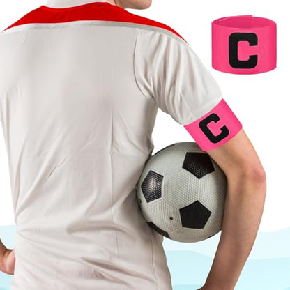 3PCS Captain Armbands, 7x33 Cm/2.75x13 Inch Rose Red Soccer Captain Armband Adjustable Leader Armband Team Sport Armband Football Rugby Basketball Player Band for Adult Youth Soccer Volleyball Team