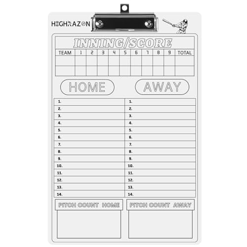 Baseball Coaches Clipboard, White Double-Sided Dry Erase Coach Clipboard, Softball Whiteboard for Coaches, Lineup White Board with Marker for Coaches Gift