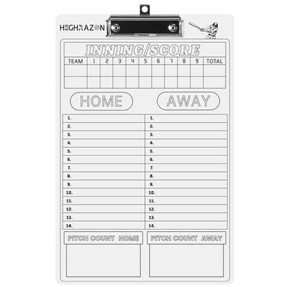 Baseball Coaches Clipboard, White Double-Sided Dry Erase Coach Clipboard, Softball Whiteboard for Coaches, Lineup White Board with Marker for Coaches Gift